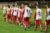 Teams line up to shake hands